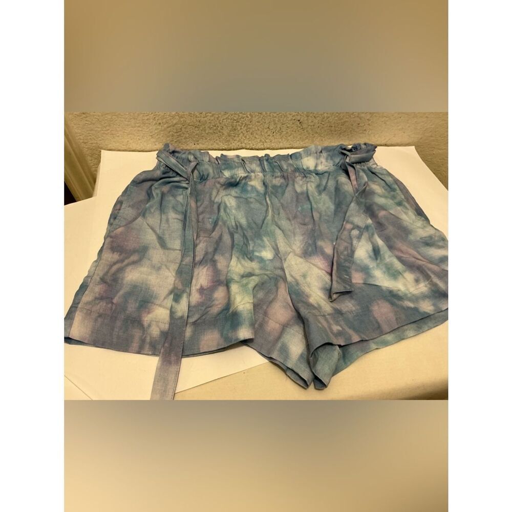 Bella Dahl High-Waist Tie-Dye Blue & Purple Shorts size M